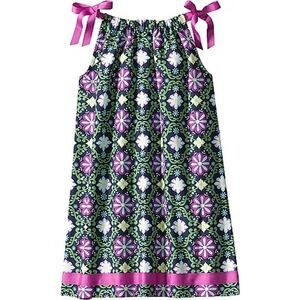 Hanna Andersson Pillowcase Dress Girls 160 14-16 Green Purple Floral Dreamyy